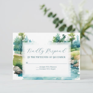 Nebelberg-Hochzeit RSVP Karte