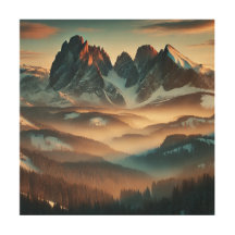 Nebelberg-Holz-Wandkunst