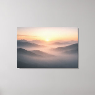Nebelberg Sonnenaufgang Landschaft Leinwanddruck