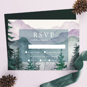 Nebelberg-Wald-Hochzeits-Antwortkarte RSVP Karte