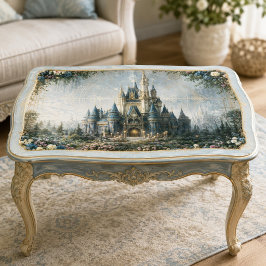 Nebelblauer Burggarten-Decoupage Seidenpapier