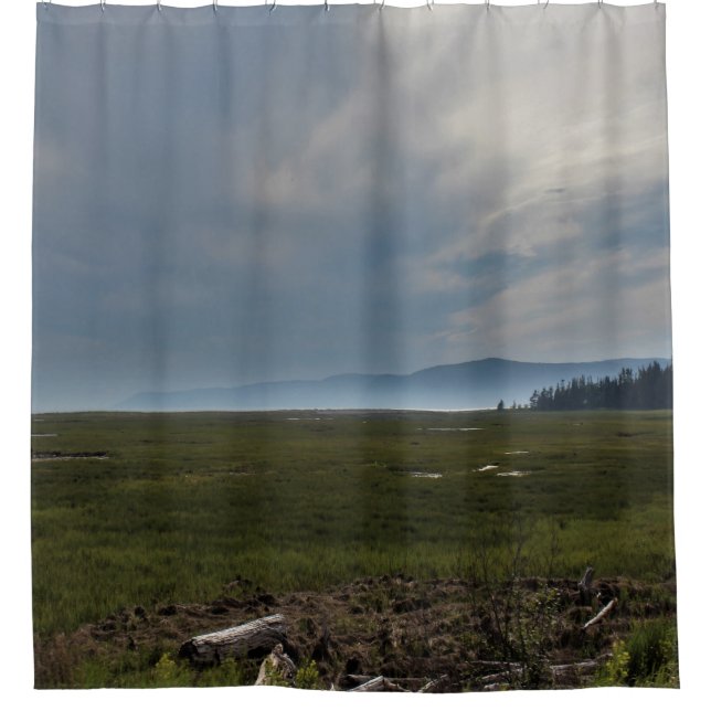 Nebelhafte Berge Duschvorhang (Vorderseite)