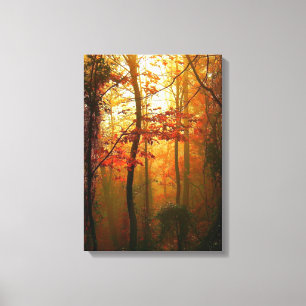 Nebelhafte Herbst-Morgen-Leinwand Leinwanddruck