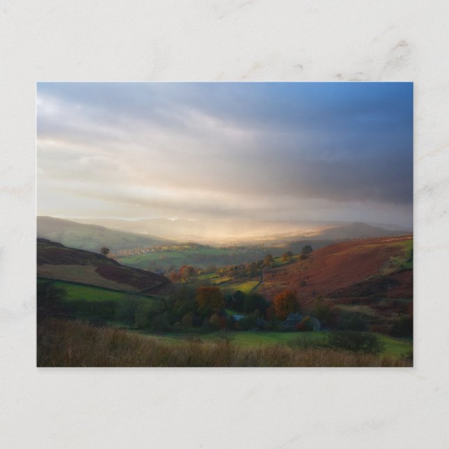 Nebelhafte Morgen-Ansicht Postkarte (Vorderseite)