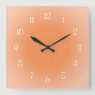 Nebelhafte Rand-orange mattierte Entwurfs-Farbe Quadratische Wanduhr