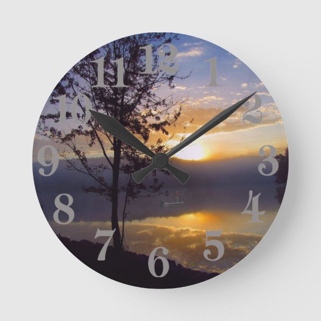 Nebelhafte Reflexionen Runde Wanduhr (Vorderseite)