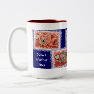 Nebelhafte Welpen-Liebe-Tasse Zweifarbige Tasse