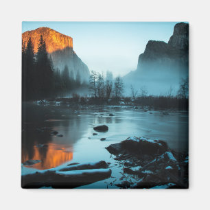 Nebelhafter Sonnenuntergang in Yosemite Magnet