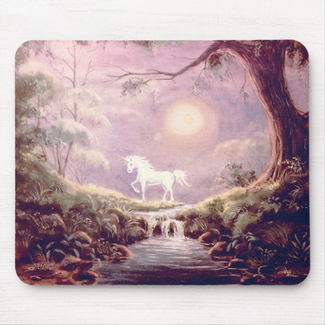 NEBELHAFTES EINHORN durch SHARON SHARPE Mousepad (Vorne)