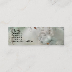 Nebelhaftes Grau KRW mit Blumen mit orange Mini Visitenkarte