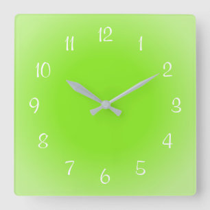 Nebelige Kanten Grüne Mattierte Gestaltung Sanfte Quadratische Wanduhr