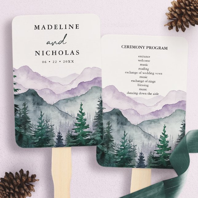 Nebeliger Hochzeitsprogramm Wald in den Bergen Fächer (Von Creator hochgeladen)