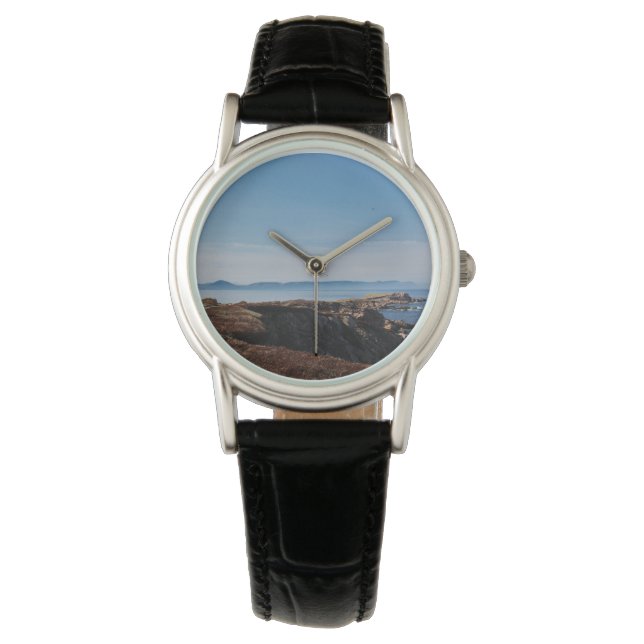 Nebeliger Horizont-Vergangenheits-Weiß-Punkt Armbanduhr (Vorderseite)