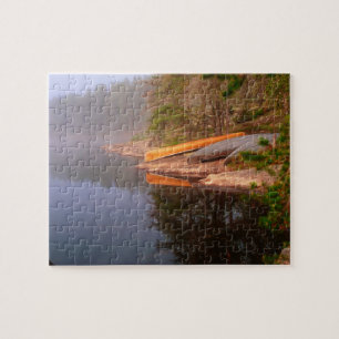 Nebeliger Kanu-Campingplatz, Lake Kawnipi,
