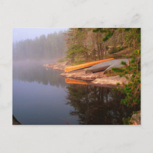 Nebeliger Kanu-Campingplatz, Lake Kawnipi, Postkarte