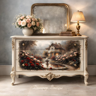 Nebeliger Landhausgarten - Decoupage Seidenpapier
