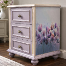 Nebeliger Lavendel-Tulpen-Wiesen-Decoupage