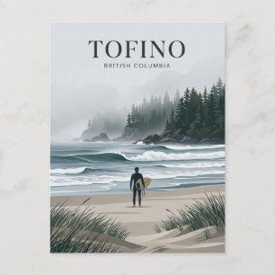 Nebeliger Tofino-Surfer Kanada Postkarte