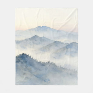 Nebeliger Wasserfarben-Landschaft Gebirge Fleecedecke