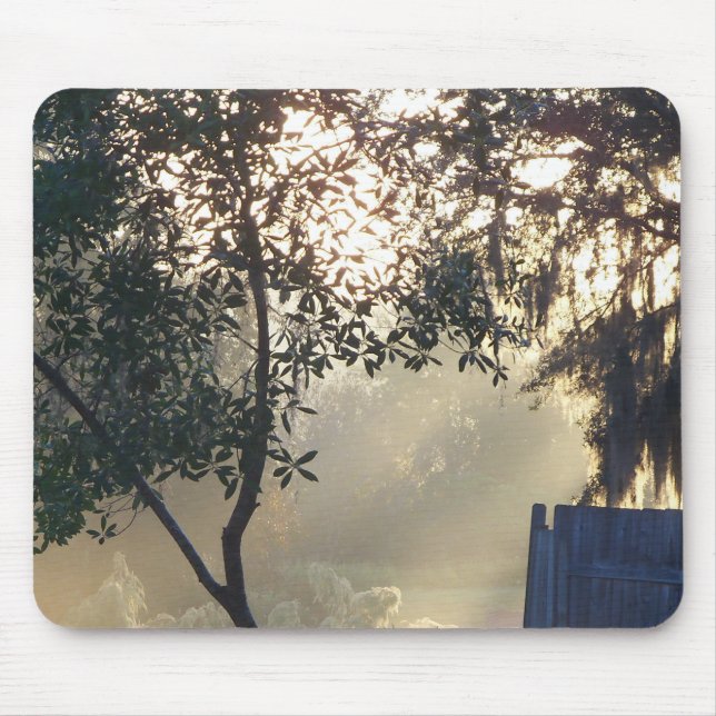 Nebelmorgendlicher Sonnenaufgang Mousepad (Vorne)
