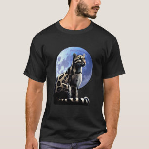 Nebelparder Mond Große Katze Wildlife Art Lange Sc T-Shirt