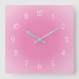 Nebelränder Rosa Frostiges Design Sanfte Farben Quadratische Wanduhr