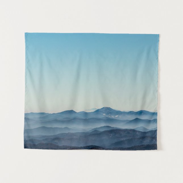 Nebelschichten, Hügel und Berge Wandteppich (Vorderseite (Horizontal))