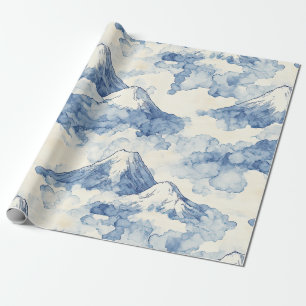 Nebelspitzen – Wasserfarben-Gebirgslandschaft (3) Geschenkpapier