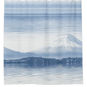 Nebelspitzen – Wasserfarben-Gebirgslandschaft Duschvorhang