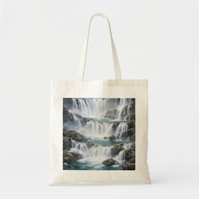 Nebelwasserfall-Landschaft Tragetasche (Vorne)