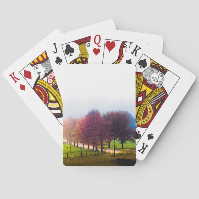 Nebelwiese im Herbst Spielkarten (Rückseite)