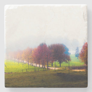 Nebelwiese im Herbst Steinuntersetzer