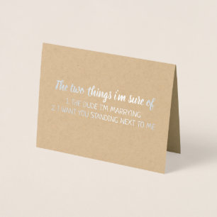 Neben mir   Funny Bridesmaid / Trauzeugin Folienkarte