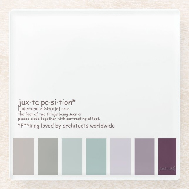 Nebeneinanderstellung Glasuntersetzer (Vorderseite)