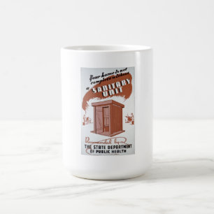 Nebengebäude WPA-Plakat Kaffeetasse