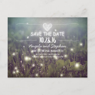 nebensächliche Nachtleuchten Save the Date Postkar Ankündigungspostkarte