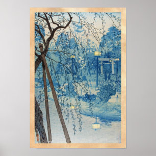 Nebliger Abend am Shinobazu-Teich, Tokio Kasamatsu Poster