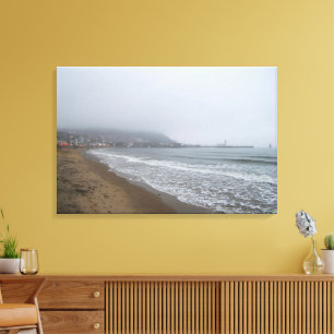 Nebliger Morgen am South Bay Beach, Scarborough Leinwanddruck