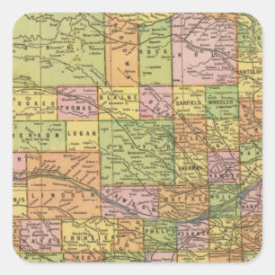 Nebraska 2 quadratischer aufkleber