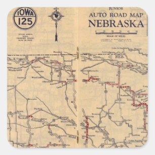 Nebraska 2 quadratischer aufkleber