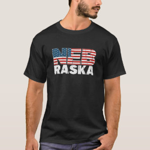 Nebraska American Flag Patriotic Mid West Nebraska T-Shirt