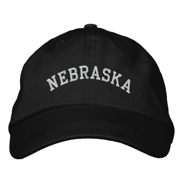 Nebraska bestickte, anpassbare Cap Black Bestickte Baseballkappe (Vorderseite)