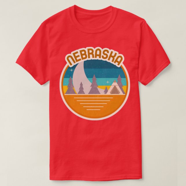 Nebraska Camping Wandern und Backpacken T-Shirt (Design vorne)