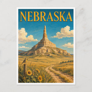 Nebraska Chimney Rock GeoSaga Postkarte