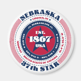 Nebraska Circle Typografy Souvenir Magnet