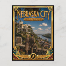 Nebraska City Nebraska Vintage Art Deco Goldenes Z