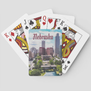 Nebraska City Skyline Omaha Spielkarten