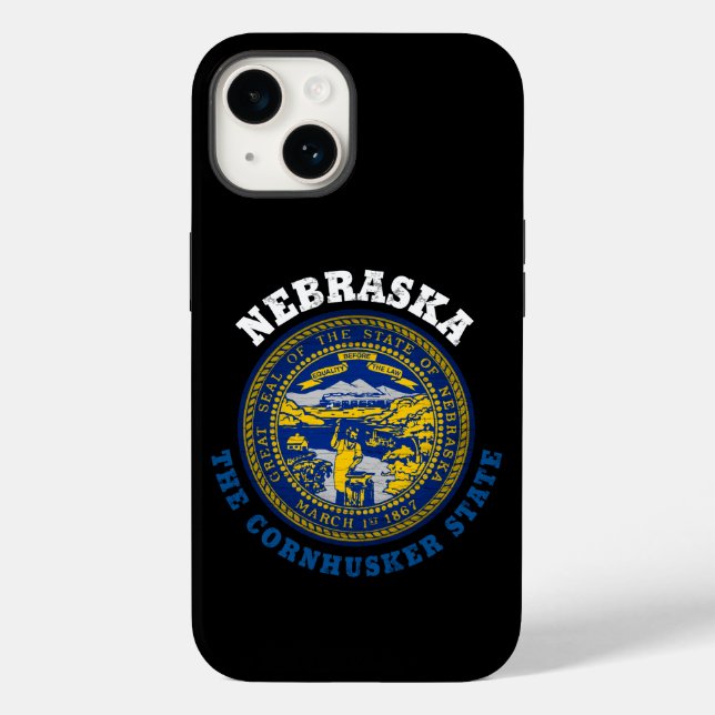 NEBRASKA CORNHUSKER STAAT FLAG Case-Mate iPhone 14 HÜLLE (Rückseite)