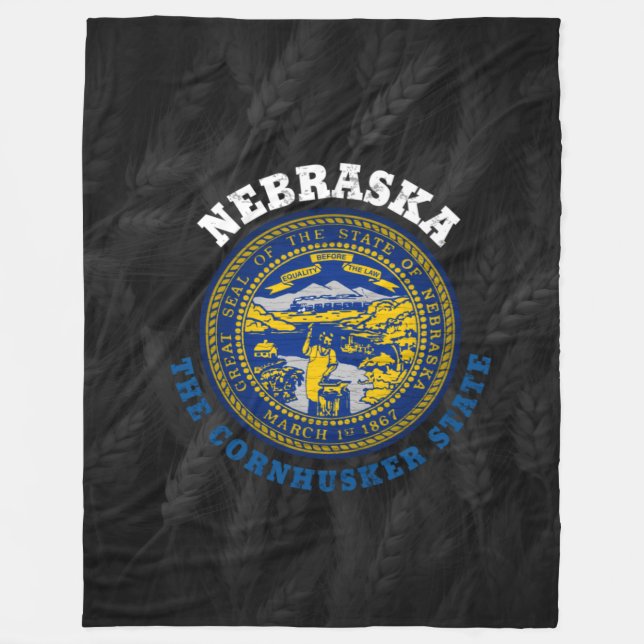 NEBRASKA CORNHUSKER STAAT FLAG FLEECEDECKE (Vorderseite)