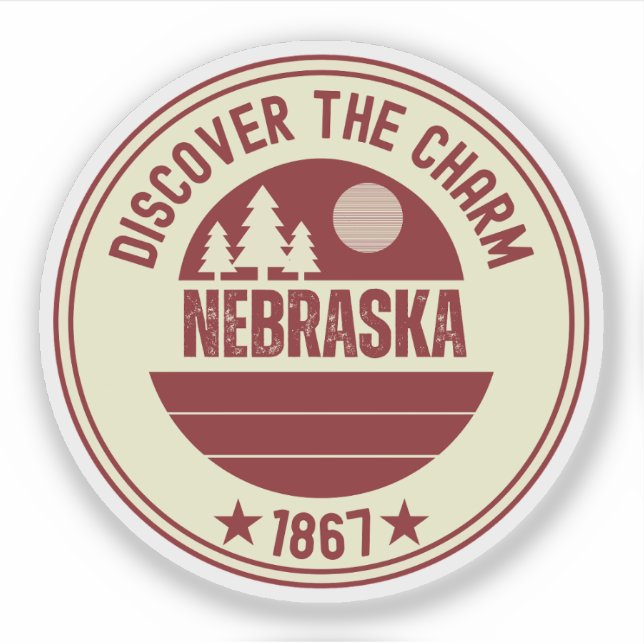 Nebraska Cornhusker Staat - Zuhause Grown Gift Aufkleber (Vorderseite)